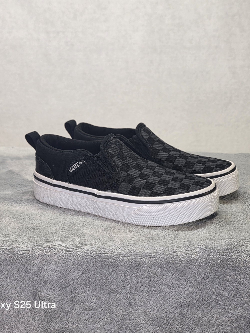 Vans Classic Slip-On Checkerboard Sneakers - Black/White